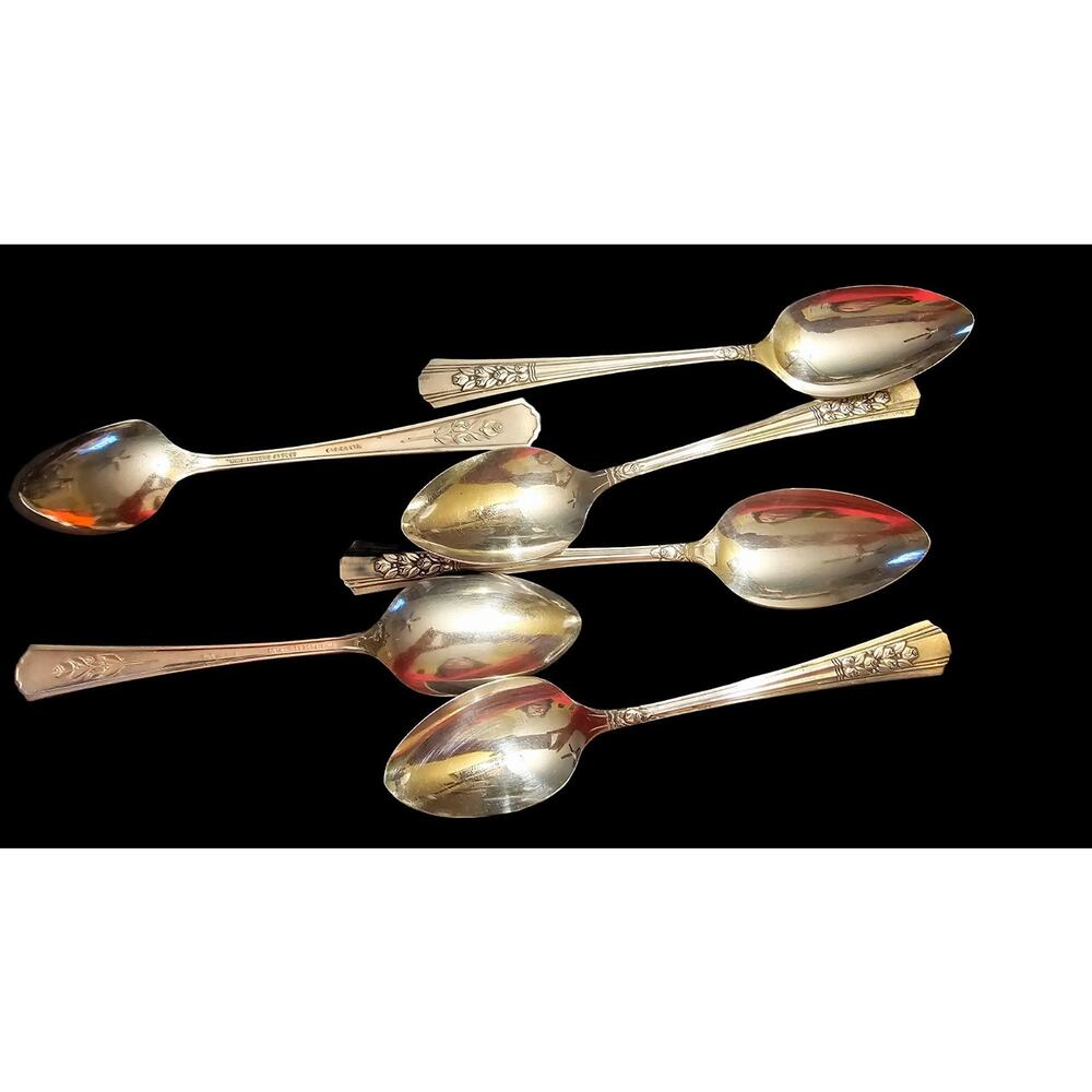 ROSALIE 1938 WM.A. ROGERS A1 PLUS ONEIDA SILVER PLATE Tablespoons Set Of Six